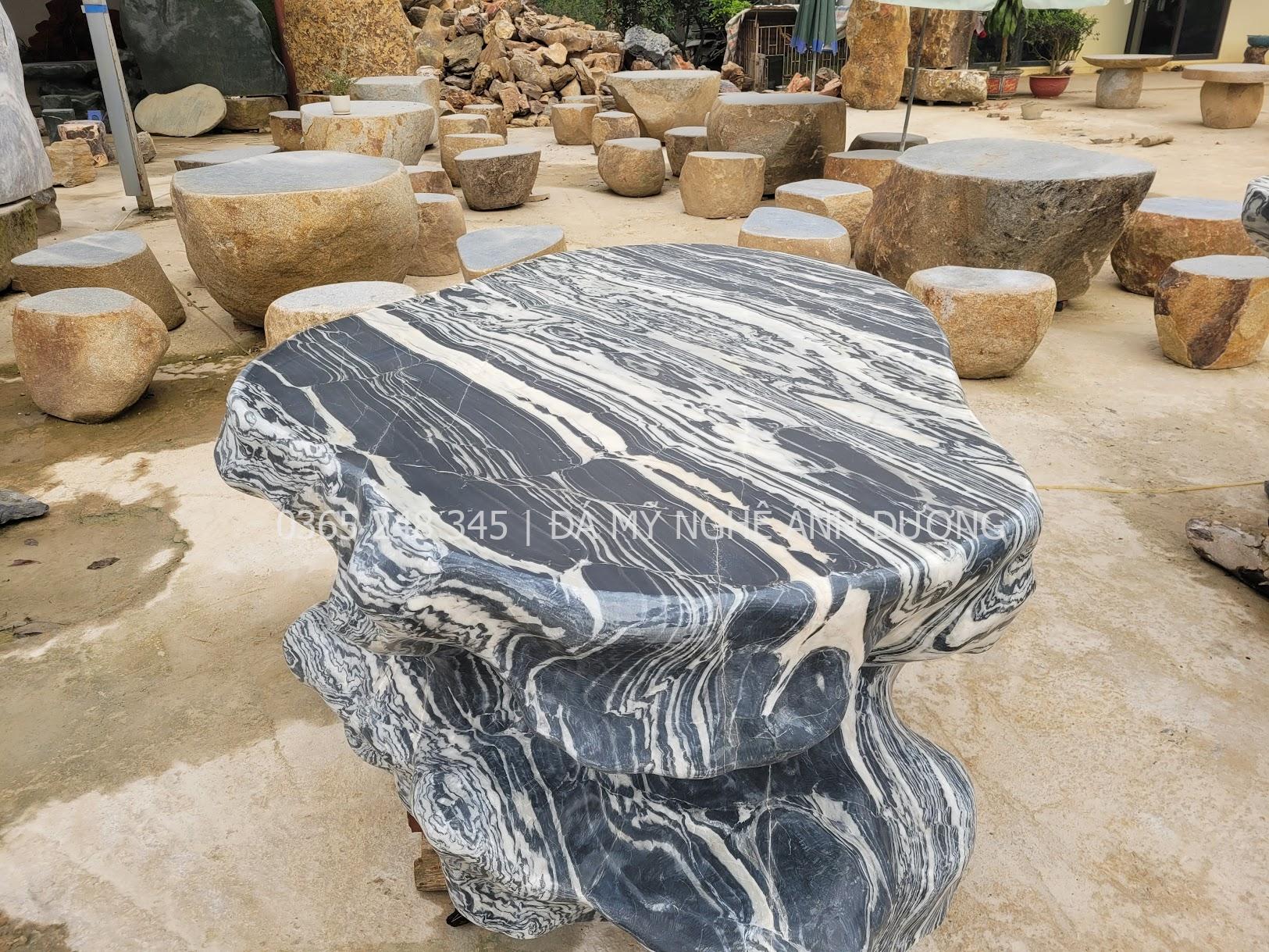 bàn ghế đá tự nhiên đá tuyết sơn