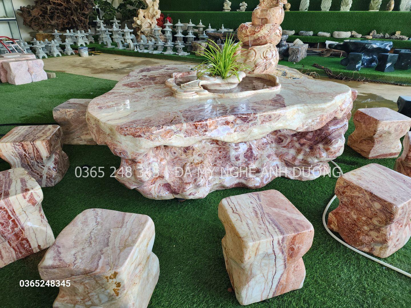 Bàn ghế đá tự nhiên Bắc Ninh