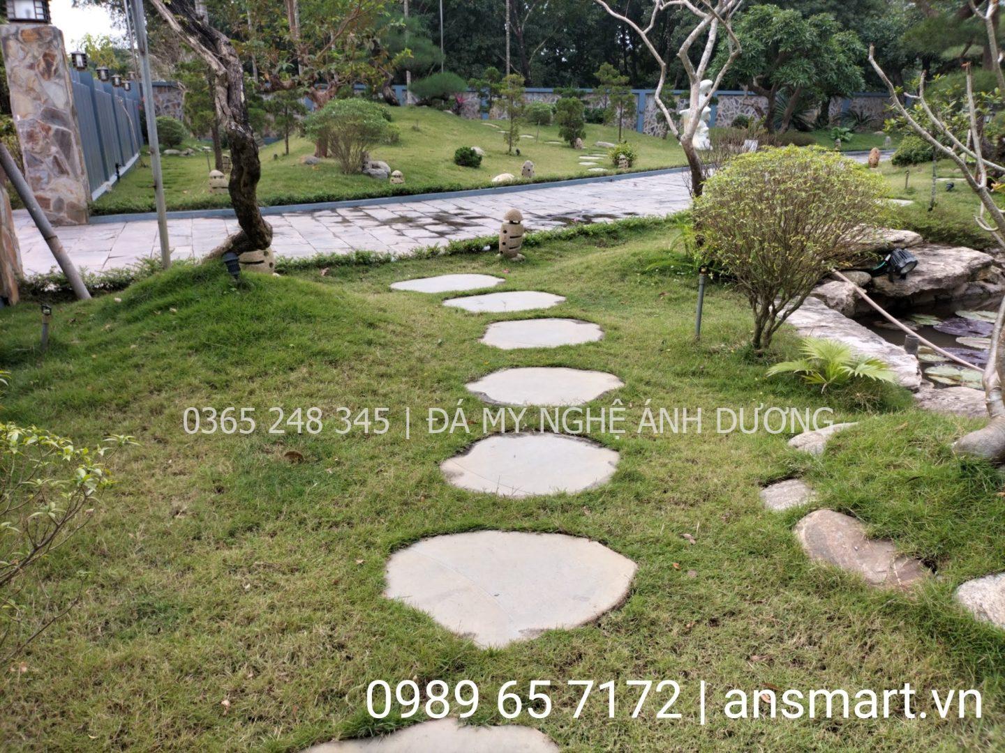 Trang trí lối đi hồ cá koi với đá bước dặm